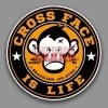 mean monkey cross face sticker
