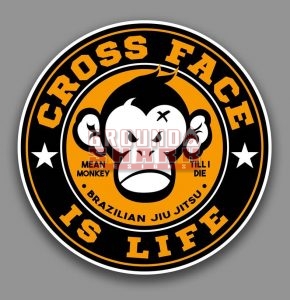 mean monkey cross face sticker