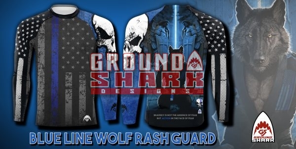 Blue Line Wolf Rash Guard