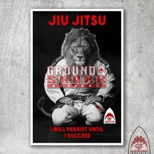 Kneeling Lion Jiu Jitsu Sticker