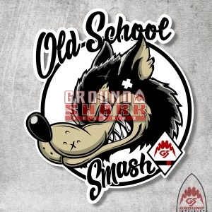 Old School Wolf Smash Sticker