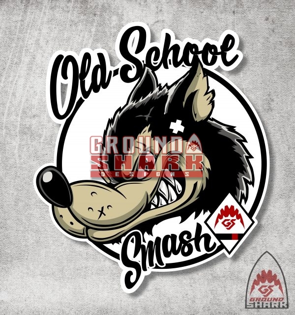 Old School Wolf Smash Sticker