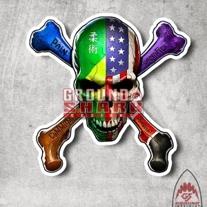 Shut Up and Roll Skull Sticker