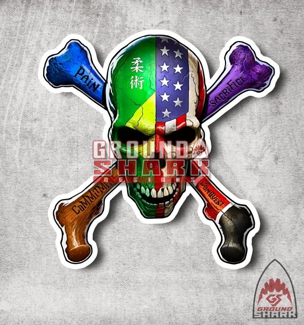 Shut Up and Roll Skull Sticker