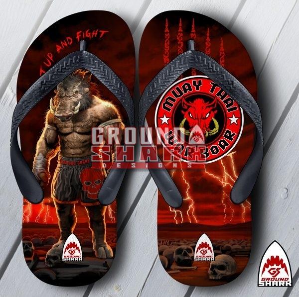 War Boar Mat Flip Flops
