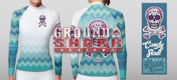 Women's Candy Skull Rash Guard