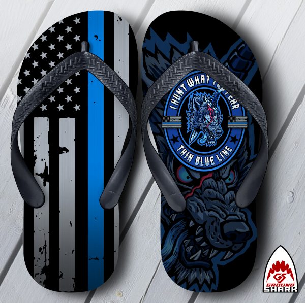 I Hunt Wolves Mat Flip Flops