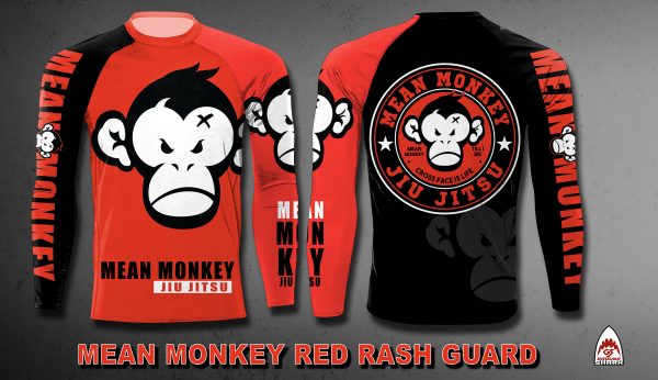 Mean Monkey Rash Guard Red