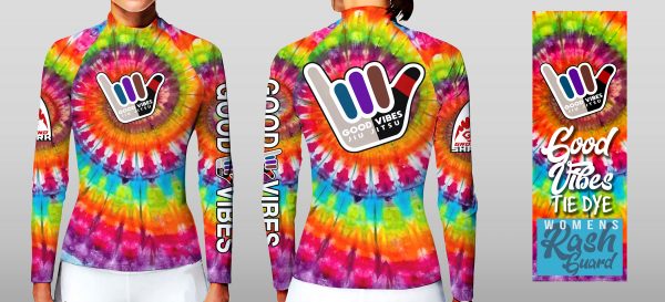 Good Vibes Tie Dye Women's Rash Guard