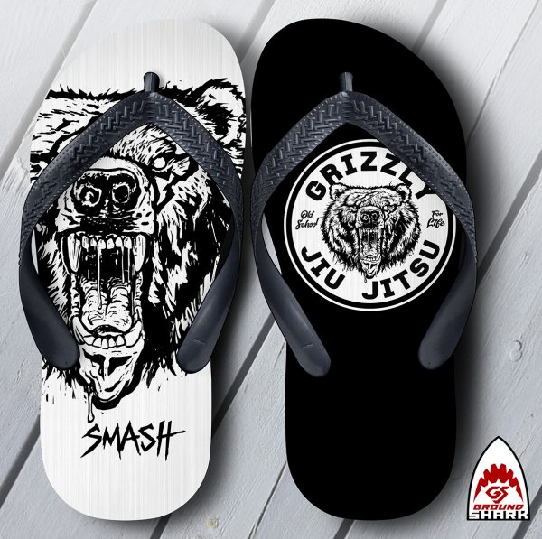 Grizzly Head Flip-Flops | Ground Shark Prints