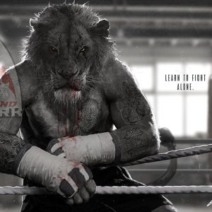 Lion on the ropes Poster