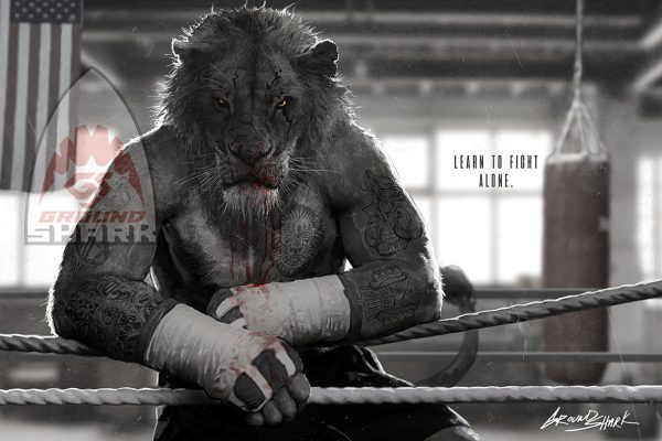 Lion on the ropes Poster
