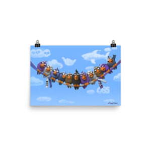 Jiu Jitsu Birds on Belts Poster