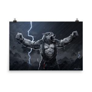 Victory or Valhalla Wolf Poster