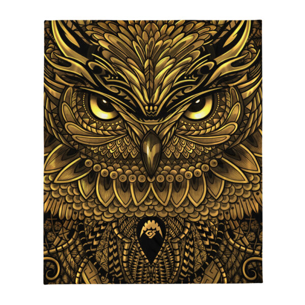 Golden Owl Throw Blanket