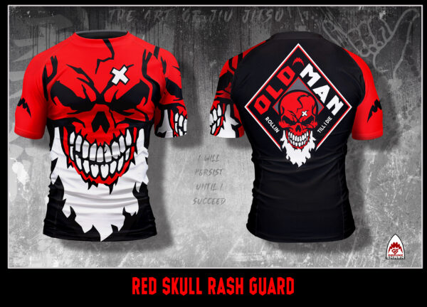 Red Skull Diamond Rash Guard